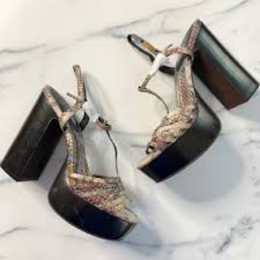 Jeffrey Campbell Breakaway Platform Sandal snake print size 7